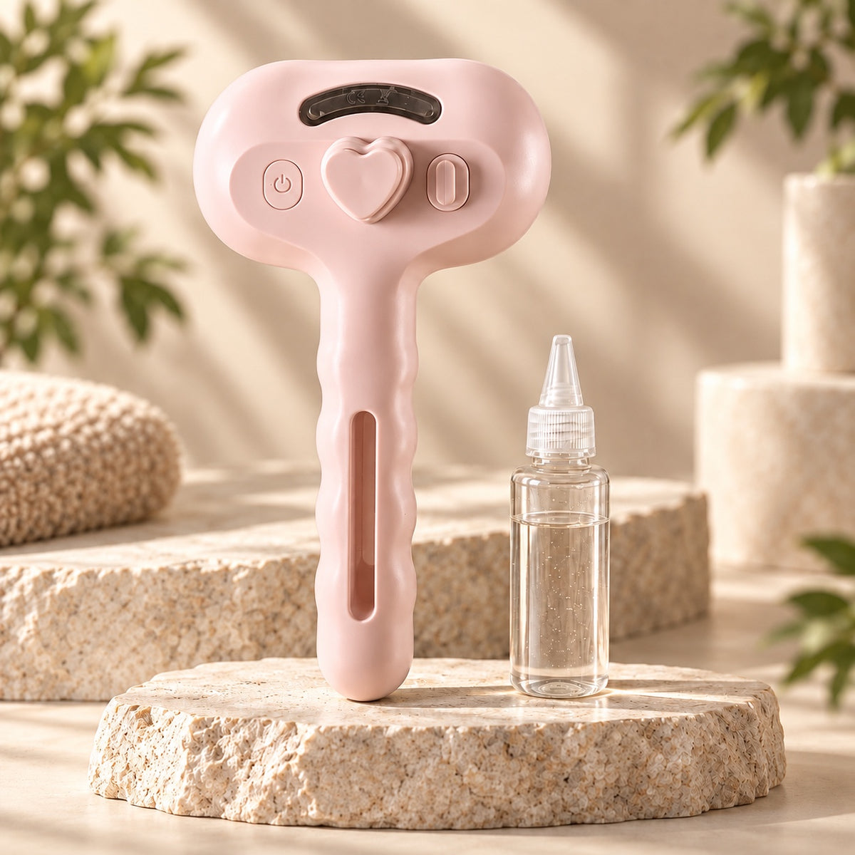 Brosse rose de chez Animasy, vue de face